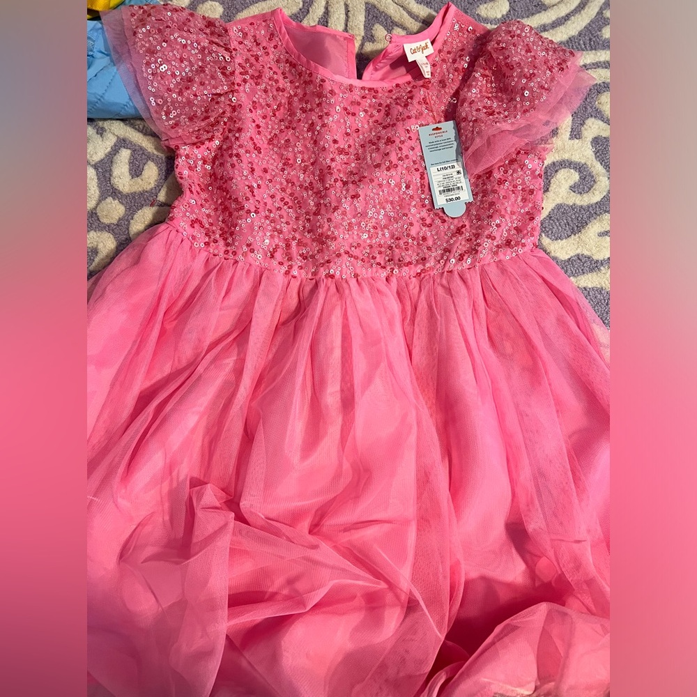 NWT size 10 pink sequin girls party dress cat & Jack brand